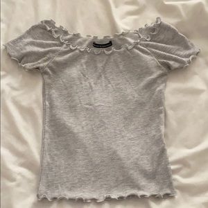 Brandy Melville grey off the shoulder top